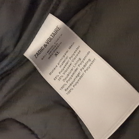 Zadig & Voltaire Padded Jacket in Brown Check - Picture 6 of 7